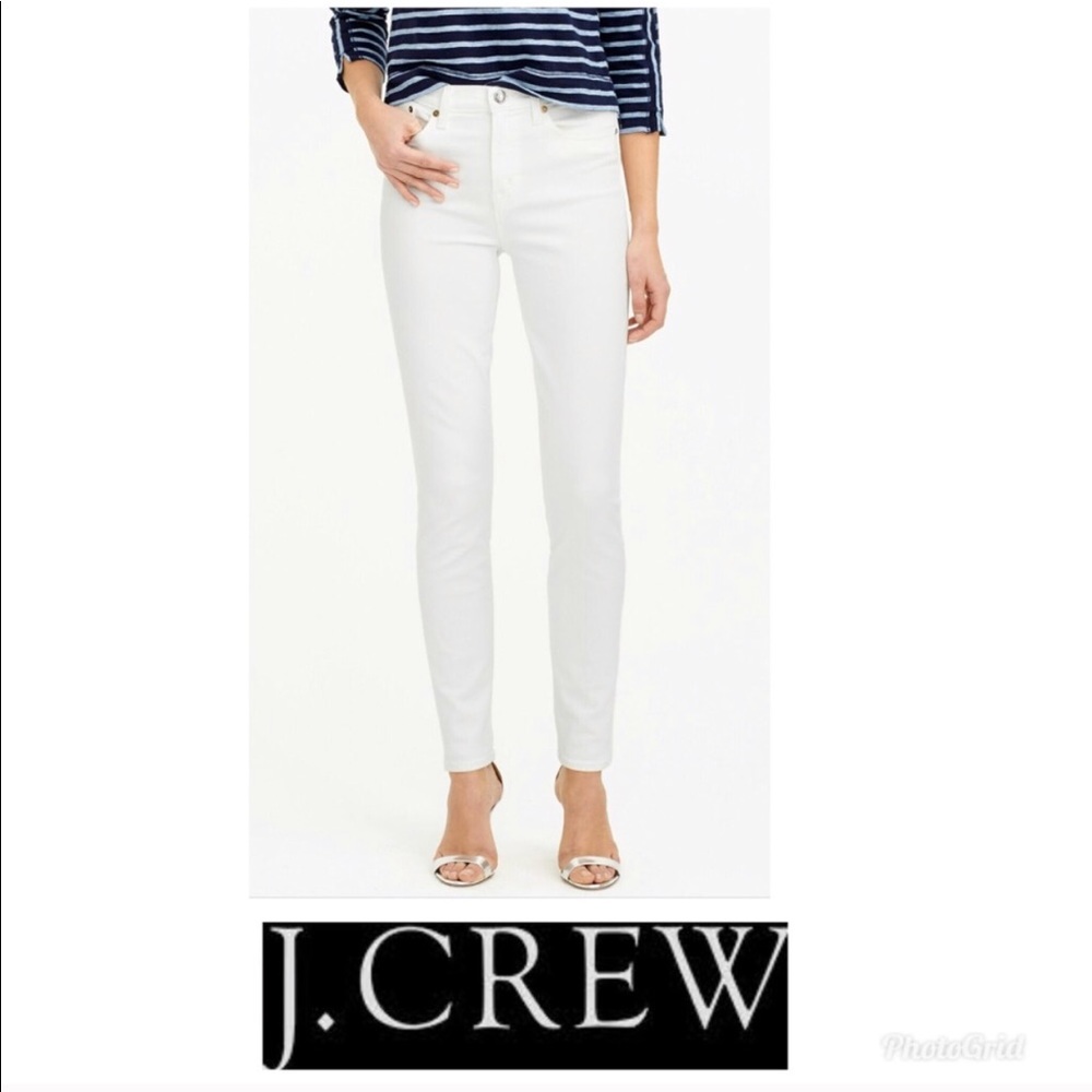 J Crew High Waisted White Skinny Jeans
